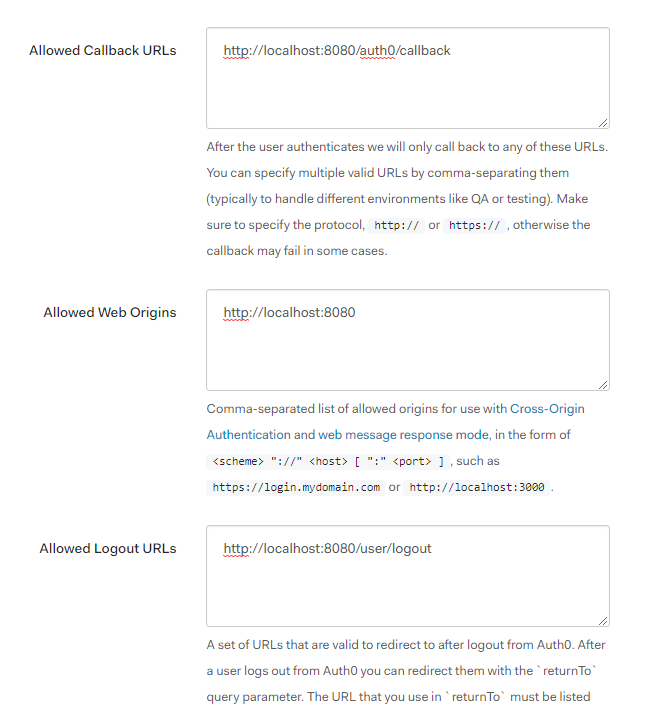 url settings