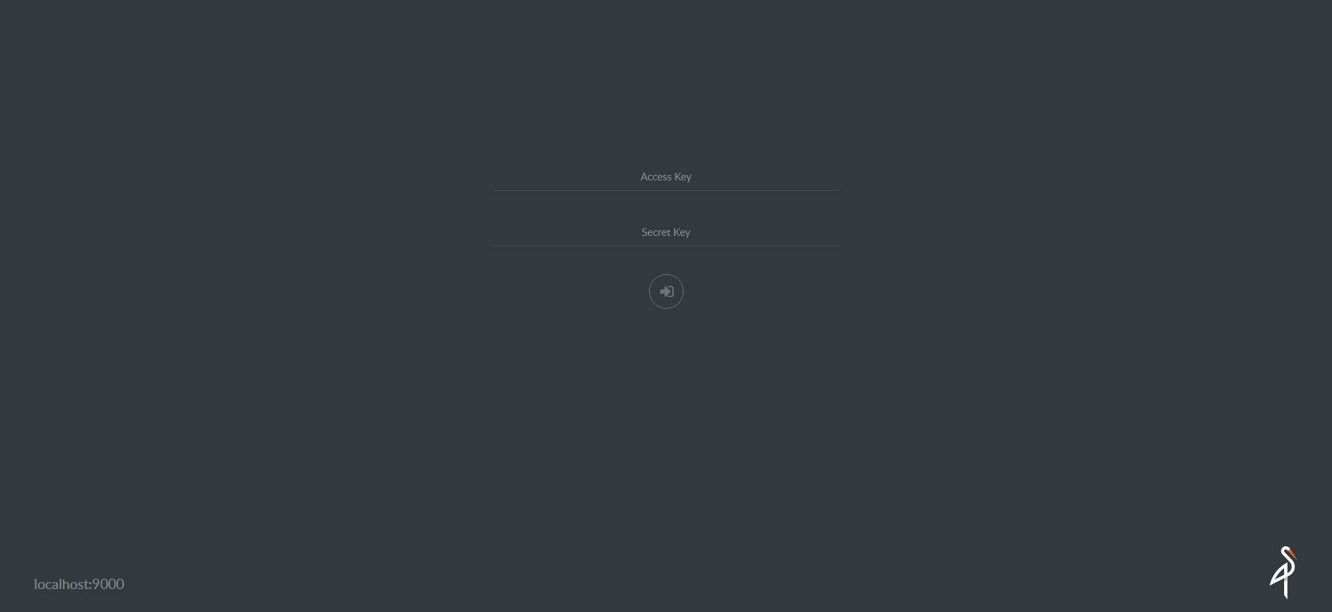 Minio Login Screen