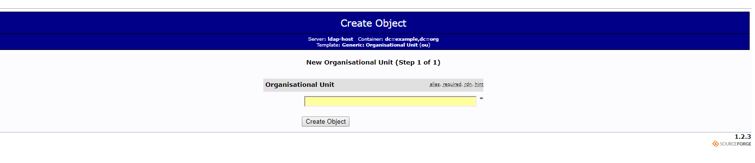 Organization Unit Create