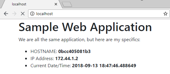 sample web application screenshot